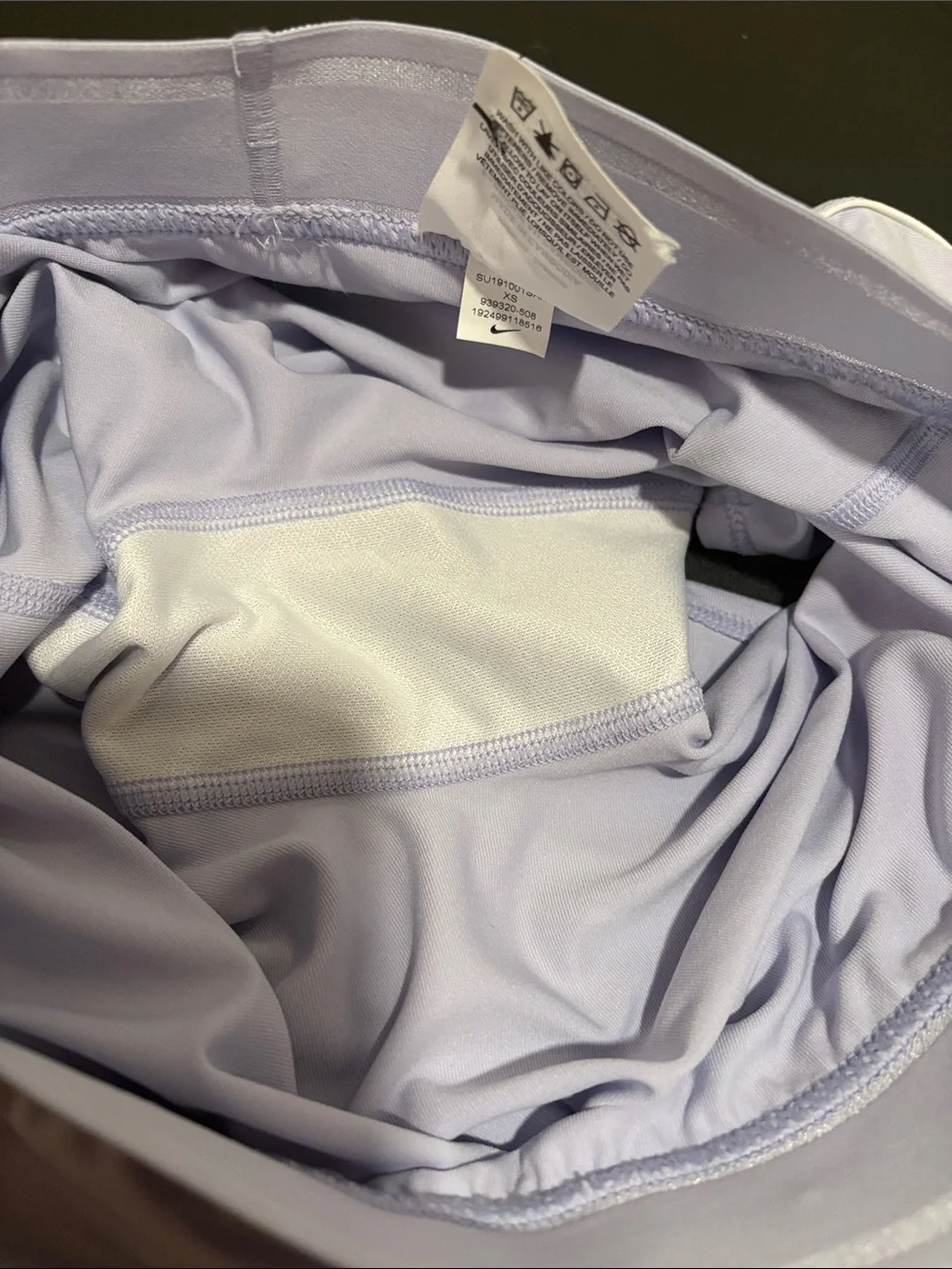Nike Light Purple Athletic Skirt with White Piping size XS